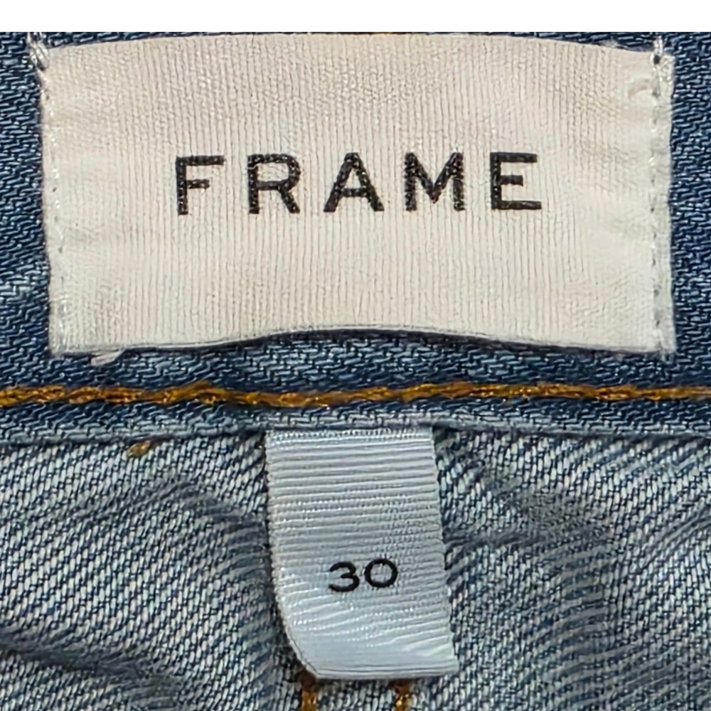 FRAME Le Jane Crop High Rise Straight Leg Jeans Meadow Blue LJNCRA727 Size 30 - Picture 5 of 5